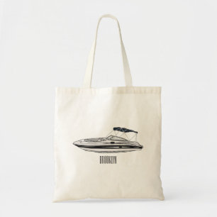 Cartoon von Motorbooten Tragetasche