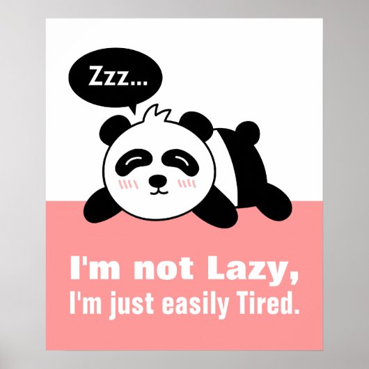 Cartoon von Niedlich und Lazy Panda Poster (Vorne)