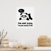 Cartoon von Niedlich und Lazy Panda Poster (Küche)