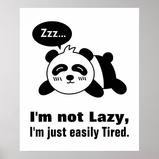 Cartoon von Niedlich und Lazy Panda Poster (Vorne)