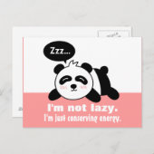 Cartoon von Niedlich und Lazy Panda Postkarte (Vorne/Hinten)