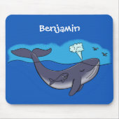 Cartoon von niedlichen Walen und Kälbern Mousepad (Vorne)
