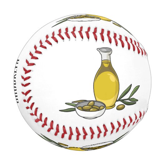 Cartoon von Olivenöl Baseball (Vorderseite Links)