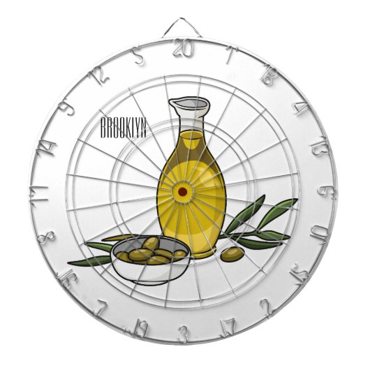 Cartoon von Olivenöl Dartscheibe (vorne)