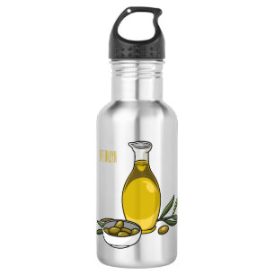 Cartoon von Olivenöl Edelstahlflasche