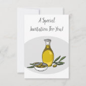 Cartoon von Olivenöl Einladung (Rückseite)