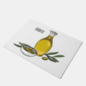 Cartoon von Olivenöl Fußmatte (Schrägansicht)