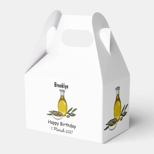Cartoon von Olivenöl Geschenkschachtel (Rückseite)