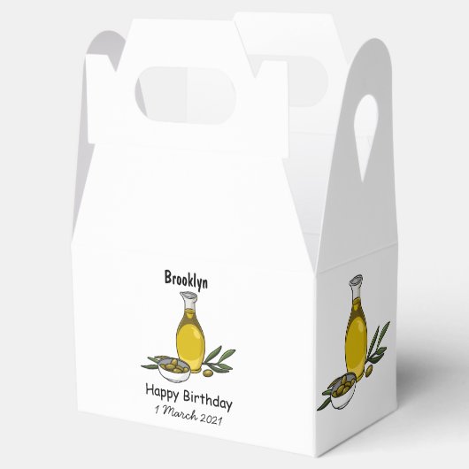 Cartoon von Olivenöl Geschenkschachtel (Geöffnet)