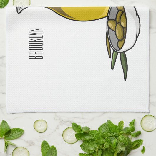 Cartoon von Olivenöl Geschirrtuch (Gefaltet)