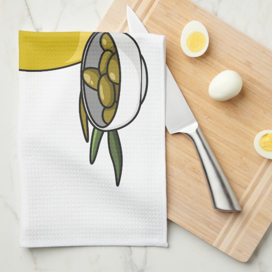 Cartoon von Olivenöl Geschirrtuch (Viertel Falte)