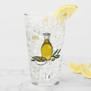 Cartoon von Olivenöl Glas