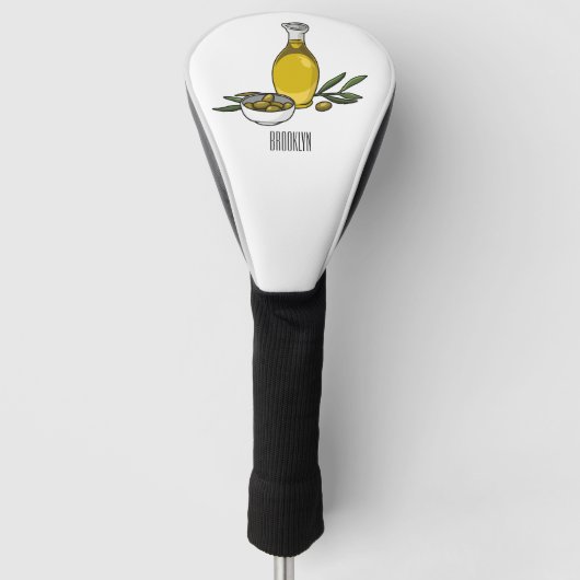 Cartoon von Olivenöl Golf Headcover (Vorderseite)