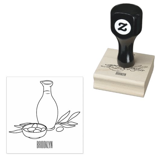 Cartoon von Olivenöl Gummistempel (Stempel)