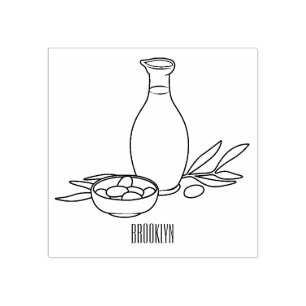 Cartoon von Olivenöl Gummistempel