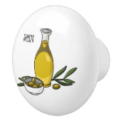 Cartoon von Olivenöl Keramikknauf (Rechts)