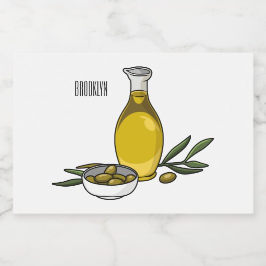 Cartoon von Olivenöl Lebensmitteletikett (Einzelnes Label)