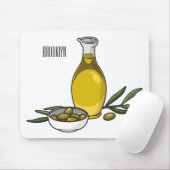 Cartoon von Olivenöl Mousepad (Mit Mouse)