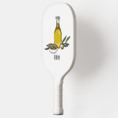 Cartoon von Olivenöl Pickleball Schläger (Links)