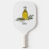 Cartoon von Olivenöl Pickleball Schläger (Rückseite)