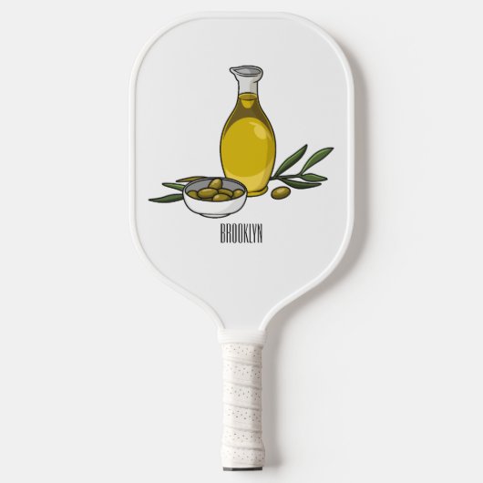 Cartoon von Olivenöl Pickleball Schläger (Vorderseite)