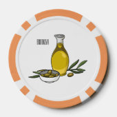 Cartoon von Olivenöl Pokerchips (Rückseite)