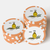 Cartoon von Olivenöl Pokerchips (Stapel)