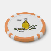 Cartoon von Olivenöl Pokerchips (Einzeln)