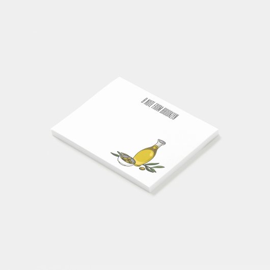 Cartoon von Olivenöl Post-it Klebezettel (angewinkelt)