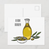 Cartoon von Olivenöl Postkarte (Vorne/Hinten)