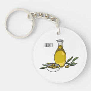 Cartoon von Olivenöl Schlüsselanhänger