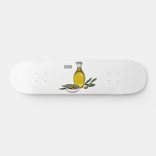 Cartoon von Olivenöl Skateboard (Horizontal)