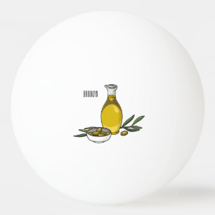 Cartoon von Olivenöl Tischtennisball