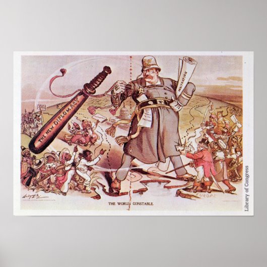 Cartoon von Präsident Roosevelt Poster (Vorne)