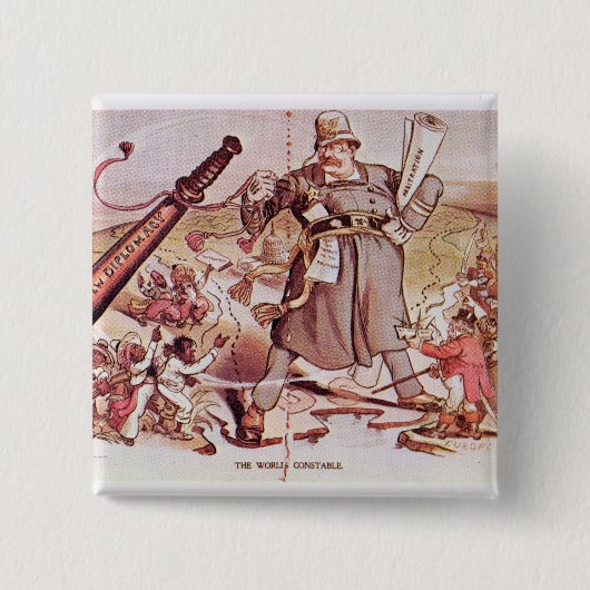 Cartoon von Präsidenten Roosevelt Button (Vorderseite)