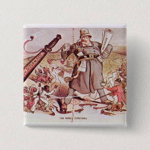 Cartoon von Präsidenten Roosevelt Button