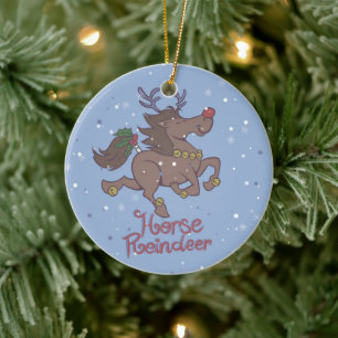 Cartoon von Rentieren Keramik Ornament