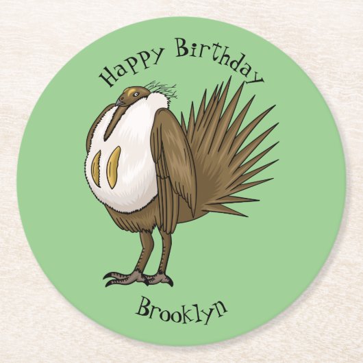 Cartoon von Salbei-Birnen Runder Pappuntersetzer (Vorderseite)