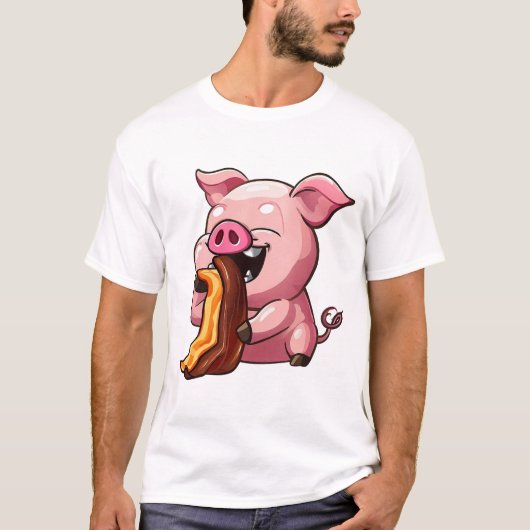 Cartoon von Schweinesauger T-Shirt (Vorderseite)