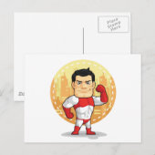 Cartoon von Superhero Postkarte (Vorne/Hinten)