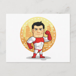 Cartoon von Superhero Postkarte
