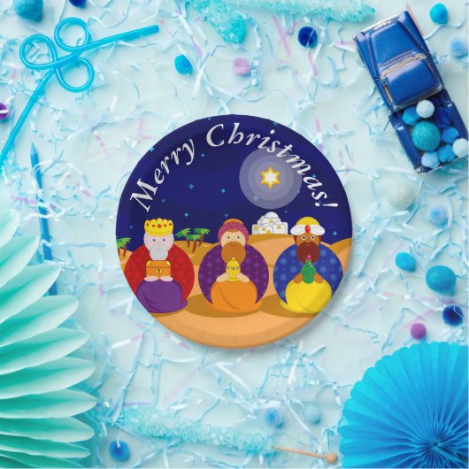 Cartoon von "The Three Kings" / "Three Wise Men", Pappteller (Party)