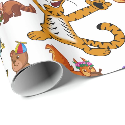 Cartoon von Tieren Geschenkpapier (Rolleneckpunkt)