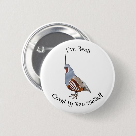 Cartoon von Wachtelvögeln Button (Vorne & Hinten)