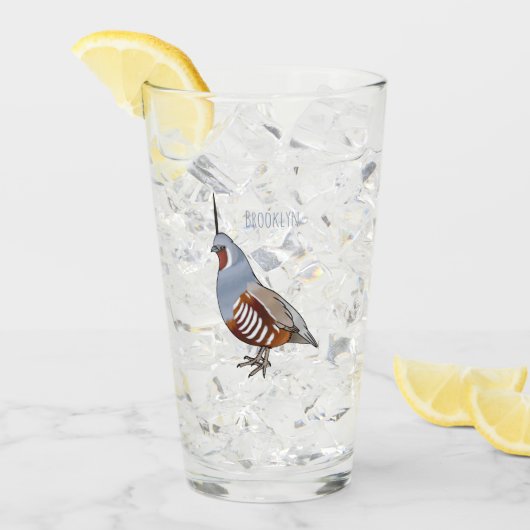 Cartoon von Wachtelvögeln Glas (Vorderseite Ice)