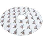 Cartoon von Wachtelvögeln Polyester Weihnachtsbaumdecke (Schrägansicht)