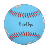 Cartoon von Weißpfauenvögeln Baseball (Rückseite)