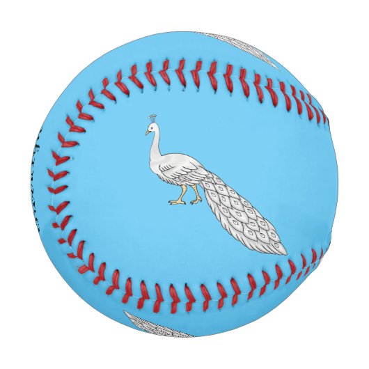Cartoon von Weißpfauenvögeln Baseball (Vorderseite Links)