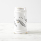 Cartoon von Weißpfauenvögeln Bierglas (Mittel)