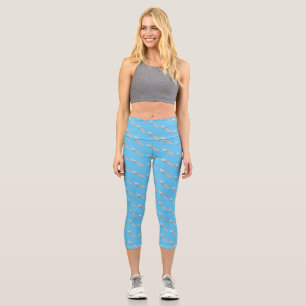 Cartoon von Weißpfauenvögeln Capri Leggings